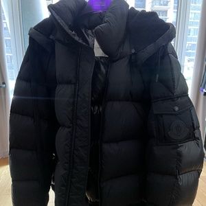 MONCLER Black paneled hooded jacket black